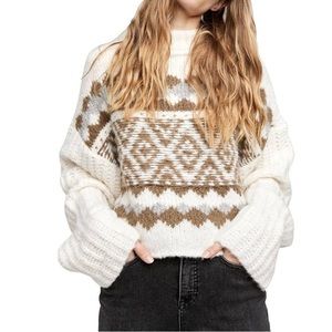 Free People Alpine Crop Mock Neck Sweater